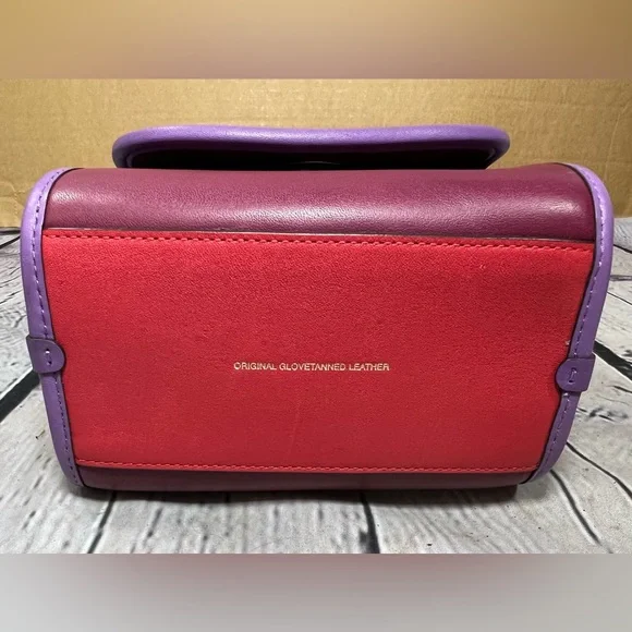 COACH Originals Turn-lock Lunchbox Bag PURPLE RED RASPBERRY Leather EXC COND! - Picture 6 of 15